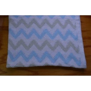Demdaco Nat & Jules Chevron Baby Blanket Blue Gray White Security Lovey